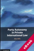 Cover of Party Autonomy in Private International Law (eBook)