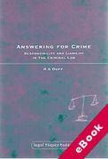 Cover of Answering for Crime: Responsibility and Liability in The Criminal Law (eBook)