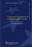 Cover of Corporate Governance as a Limited Legal Concept