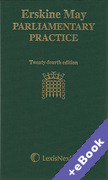 Cover of Erskine May Parliamentary Practice (Book & eBook Pack)