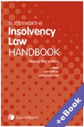 Cover of Butterworths Insolvency Law Handbook 2019 (Book & eBook Pack)