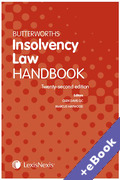 Cover of Butterworths Insolvency Law Handbook 2020 (Book & eBook Pack)