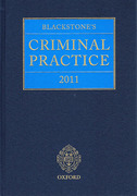 Cover of Blackstone's Criminal Practice 2011 
