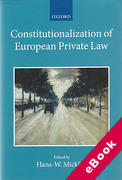 Cover of Constitutionalization of European Private Law (eBook)