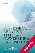 Cover of Possession, Relative Title, and Ownership in English Law (eBook)