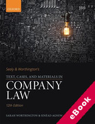 Cover of Sealy &#38; Worthington's Text, Cases &#38; Materials in Company Law (eBook)