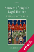 Cover of Sources of English Legal History: Public Law to 1750 (eBook)