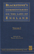Cover of Blackstone's Commentaries on the Laws of England in 4 Volumes