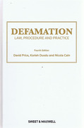 Cover of Defamation: Law, Procedure and Practice