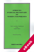 Cover of Stroud's Judicial Dictionary of Words and Phrases 8th ed: 3rd Supplement (eBook)