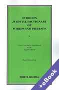 Cover of Stroud's Judicial Dictionary of Words and Phrases 8th ed: 3rd Supplement (Book & eBook Pack)