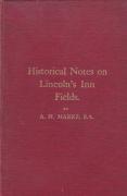 Cover of Historical Notes on Lincoln's Inn Fields