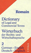 Cover of Dictionary of Legal and Commercial Terms Volume 2: German-English / Deutsch-Englisch
